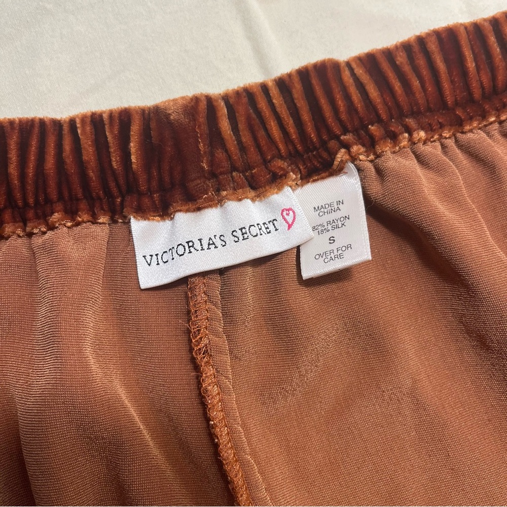 Victoria's Secret Velvet Drawstring Pants in Rust Brown Small - Picture 5 of 5